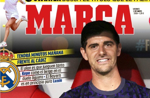 45 minutos Courtois y 45 minutos Kepa ante el Cádiz según MARCA