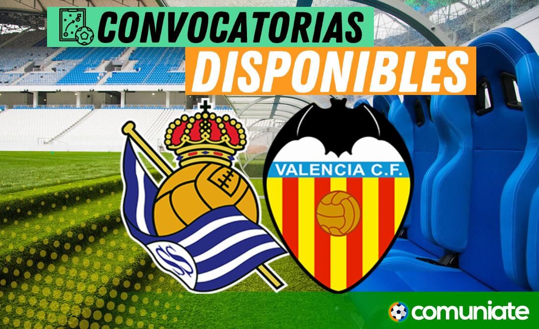 Jugadores convocados para el partido Real Sociedad y Valencia. Jornada 36.