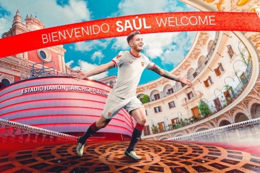 Saúl Ñíguez firma por el Sevilla FC