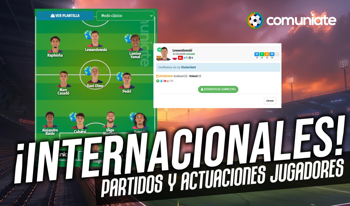 De nuevo disponible la sección de rendimiento y desgaste de jugadores internacionales.