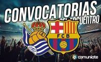 Jugadores convocados para el partido Real Sociedad y Barcelona. Jornada 13.