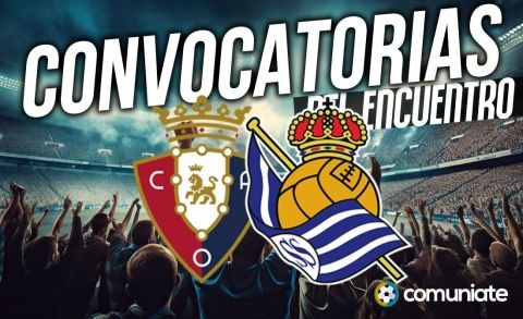 Jugadores convocados para el partido Osasuna y Real Sociedad. Jornada 22.