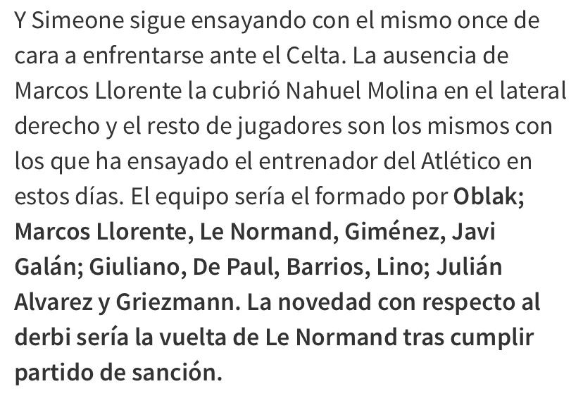 Mundo Deportivo y AS dicen que Simeone ha ensayado con Giménez y no con Lenglet