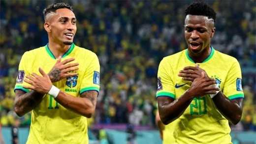 Raphinha y Vinicius Jr dan la victoria a Brasil ante la Colombia de James